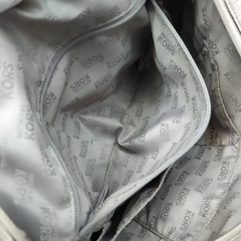 Michael Kors Gray Pebbled Leather Zipper Closure Hobo Shoulder Bag